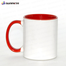 Sunmeta 11oz sublimation inner & handle color mug dark red